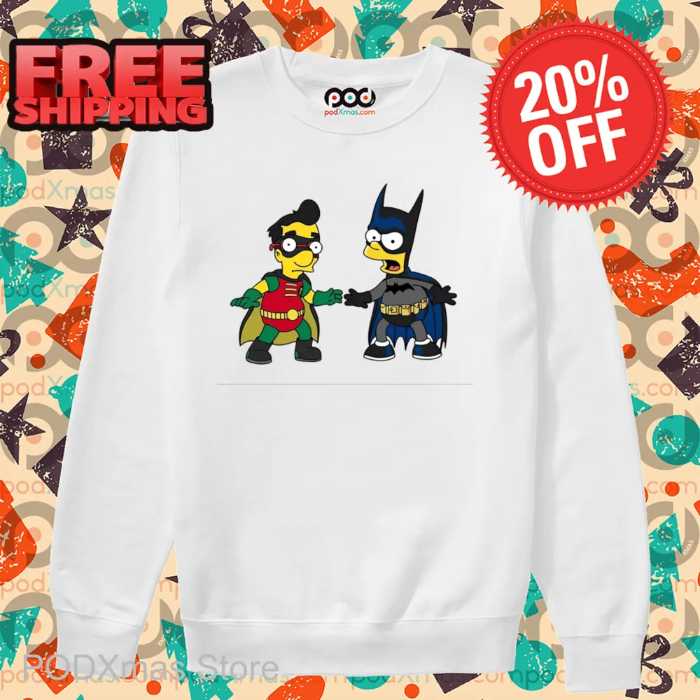 The Simpsons Cosplay Robin And Batman 2024 Shirt