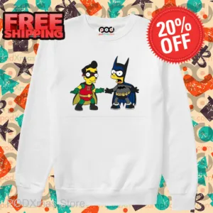 The Simpsons Cosplay Robin And Batman 2024 Shirt