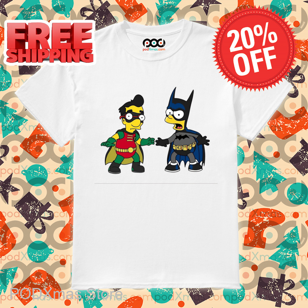 The Simpsons Cosplay Robin And Batman 2024 Shirt