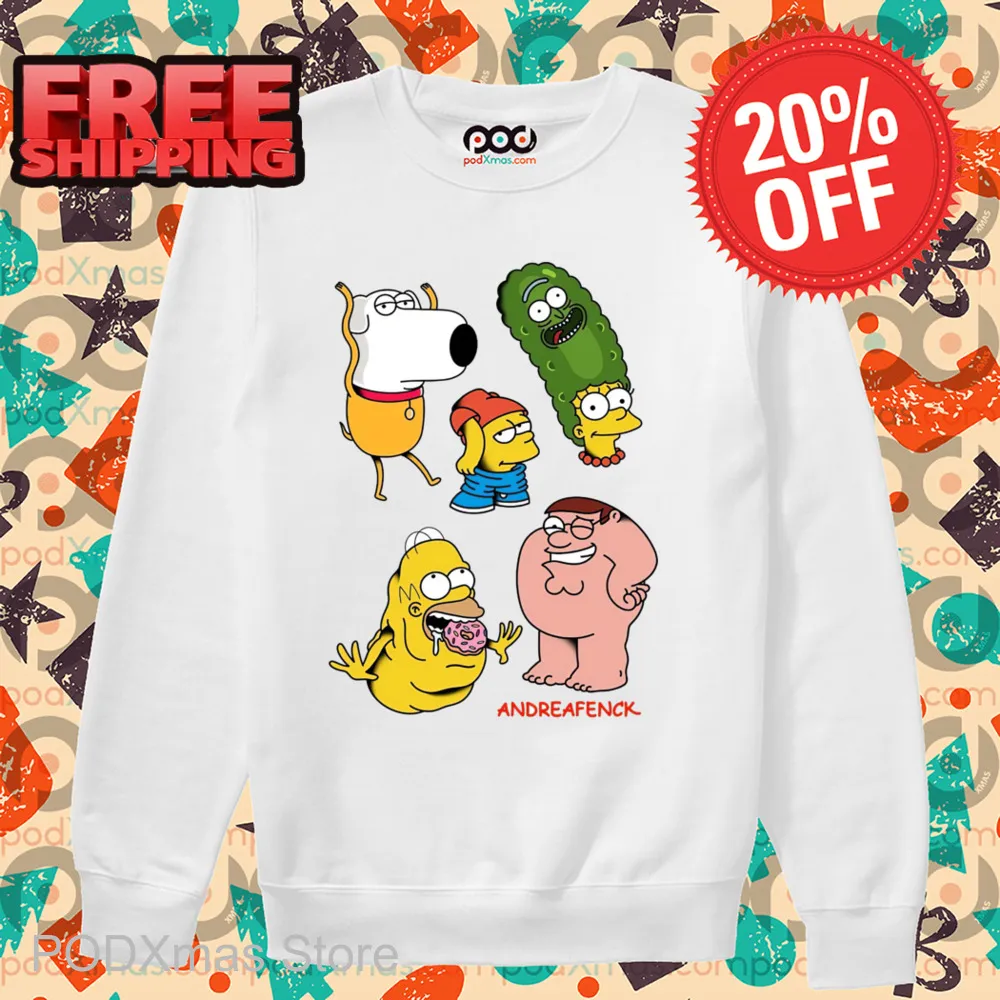 The Simpsons Family Guy Body Part Funny 2024 Shirt
