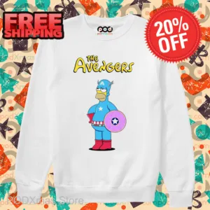 The Simpsons Homer Simpson Captain America The Avengers Funny Shirt