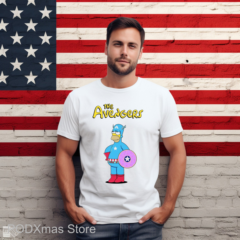 The Simpsons Homer Simpson Captain America The Avengers Funny Shirt