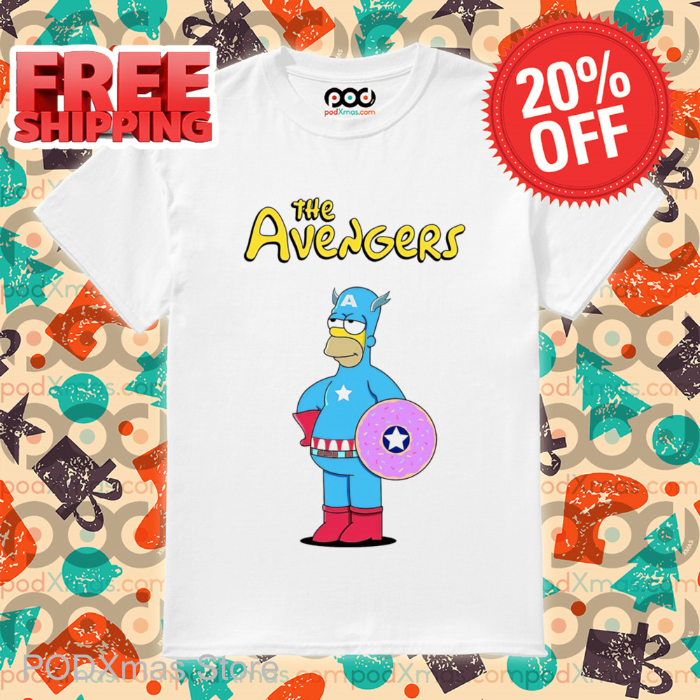 The Simpsons Homer Simpson Captain America The Avengers Funny Shirt