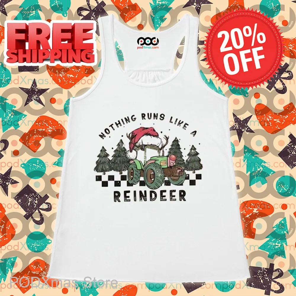 Truck Reindeer Nothing Runs Like A Reindeer Retro Christmas 2024 Shirt