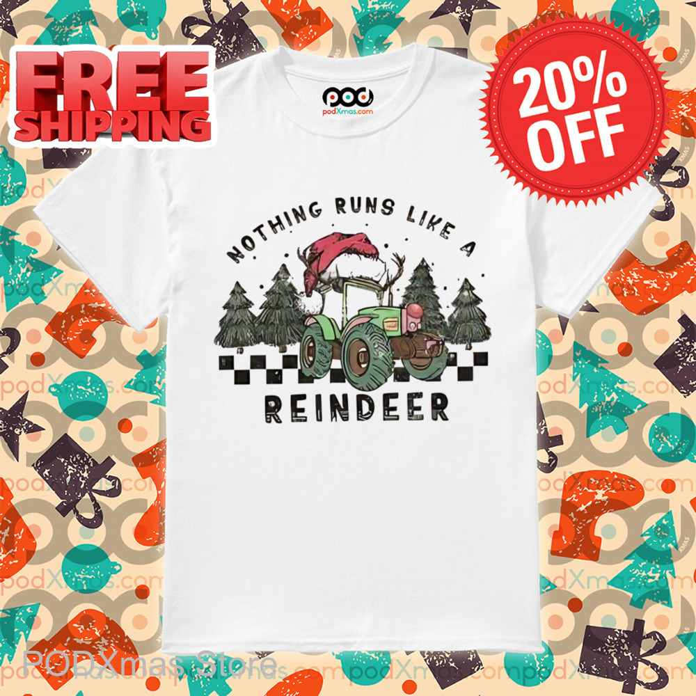 Truck Reindeer Nothing Runs Like A Reindeer Retro Christmas 2024 Shirt