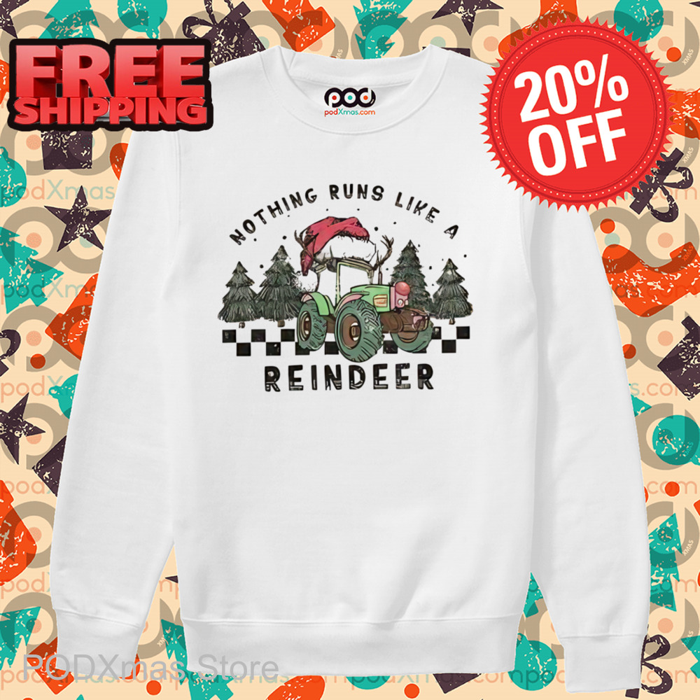 Truck Reindeer Nothing Runs Like A Reindeer Retro Christmas 2024 Shirt