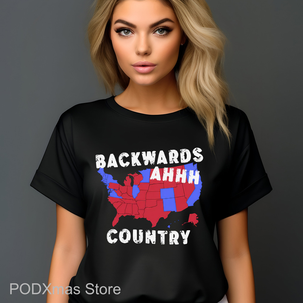 US Map Backwards Ahhh Country Shirt