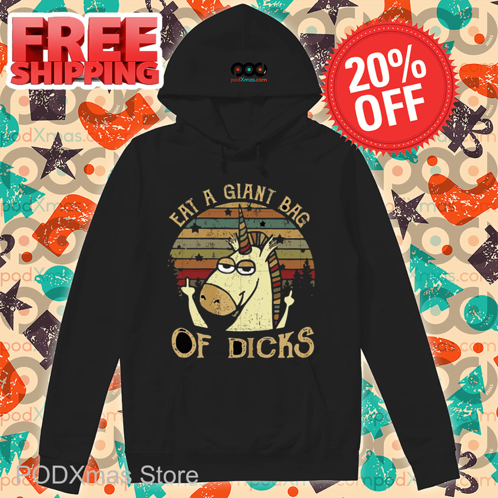 Unicorn Middle Finger Eat A Giant Bag Of Dicks Retro 2024 Shirt