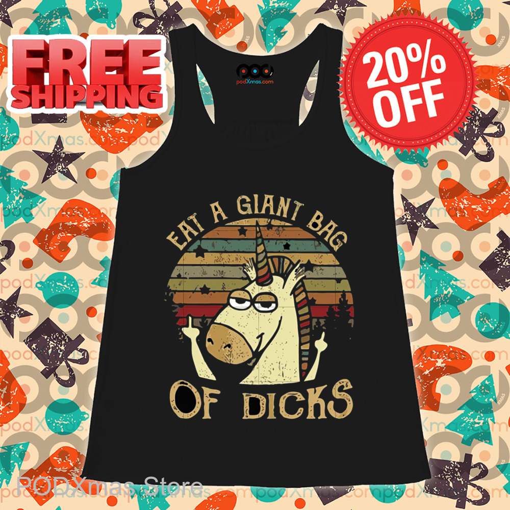 Unicorn Middle Finger Eat A Giant Bag Of Dicks Retro 2024 Shirt