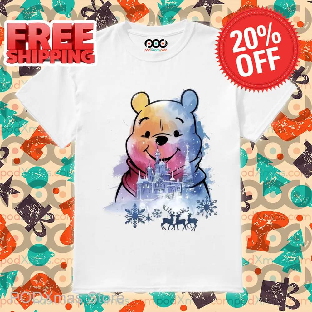 Winnie-the-Pooh Castle Snowflakes Christmas 2024 Shirt