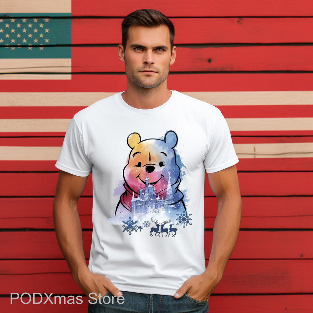 Winnie-the-Pooh Castle Snowflakes Christmas 2024 Shirt
