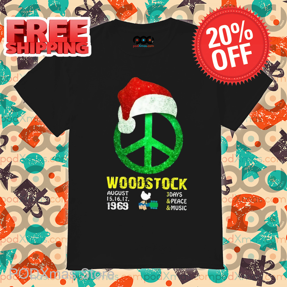 Woodstock Santa Hat Hippie 2024 Shirt