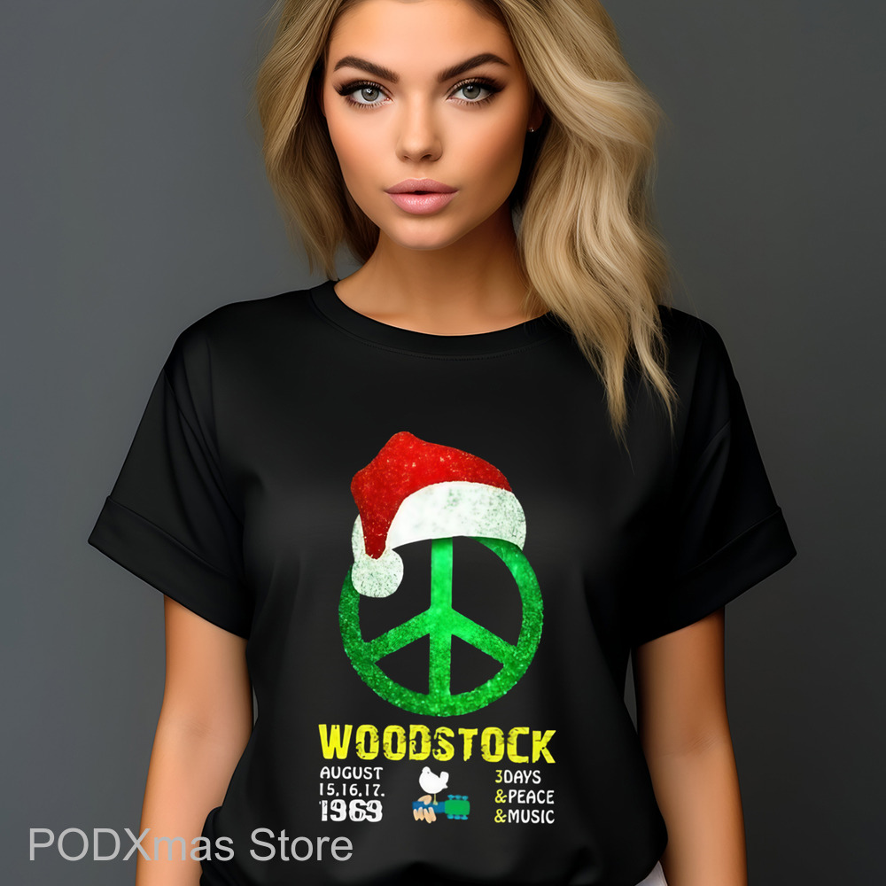 Woodstock Santa Hat Hippie 2024 Shirt