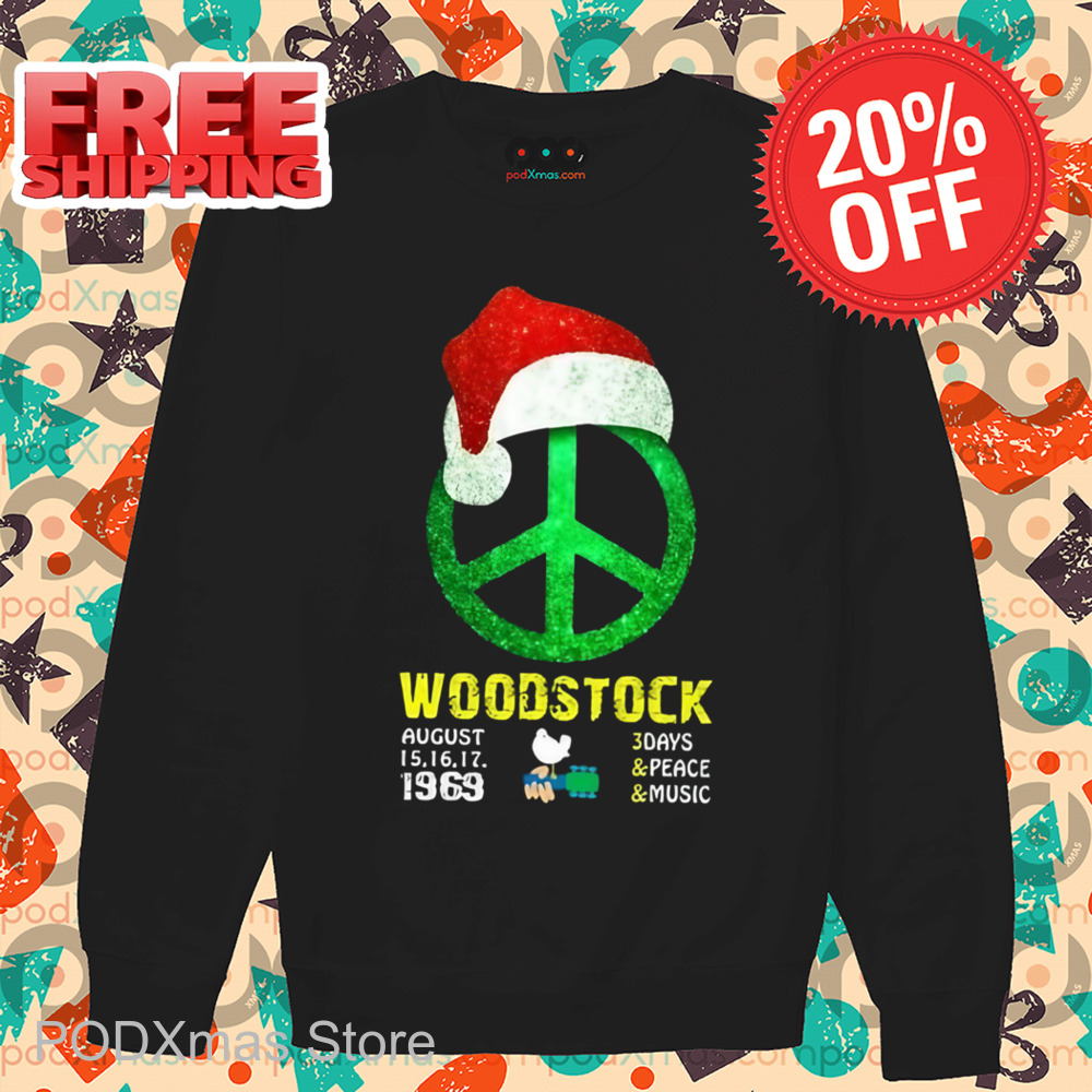 Woodstock Santa Hat Hippie 2024 Shirt