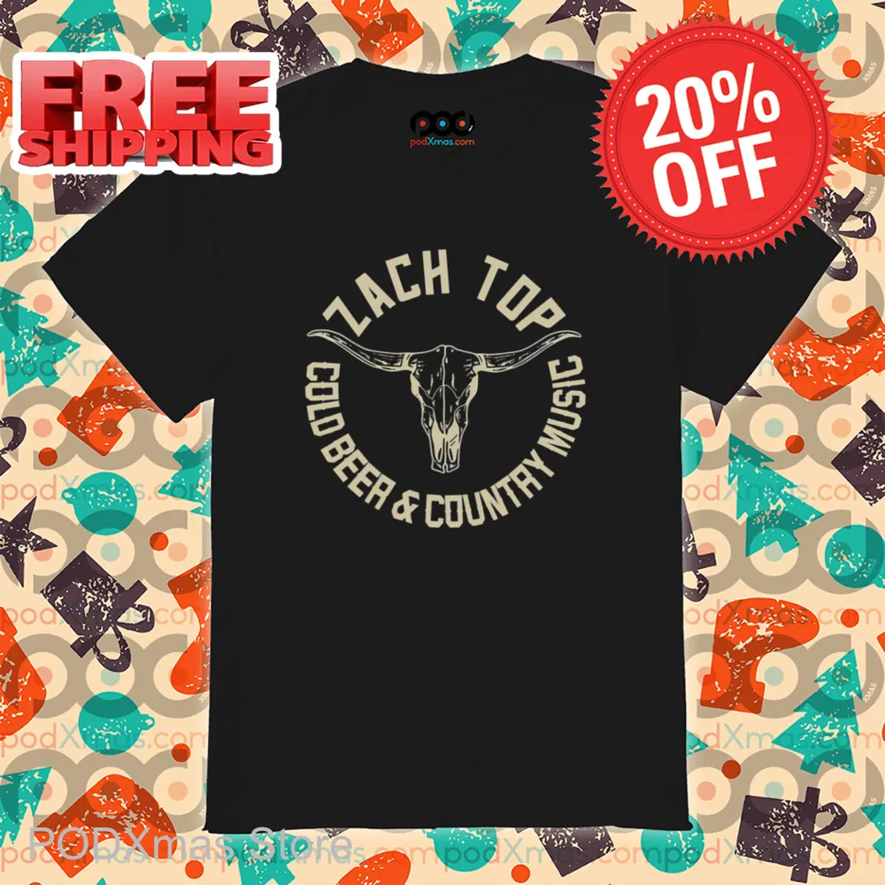 Zach Top Cold Beer And Country Music Shirt-enhance