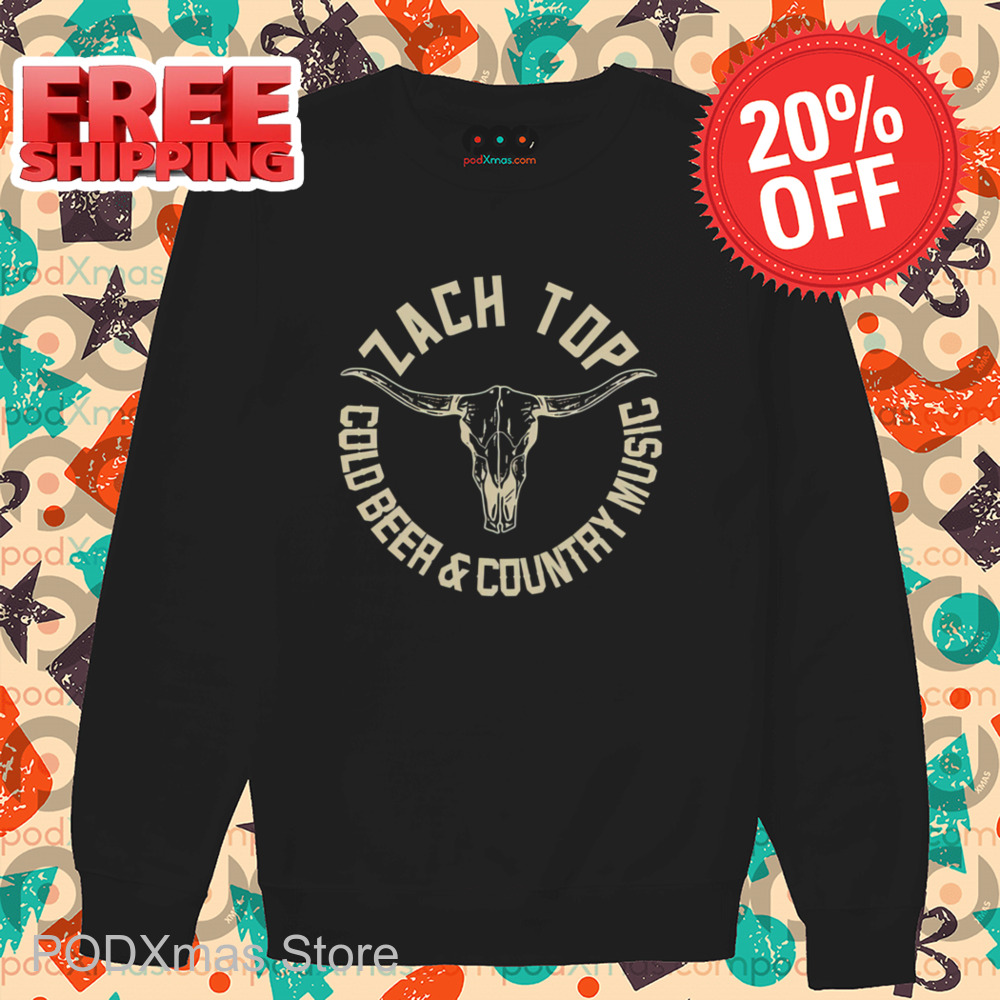 Zach Top Cold Beer And Country Music Shirt-enhance