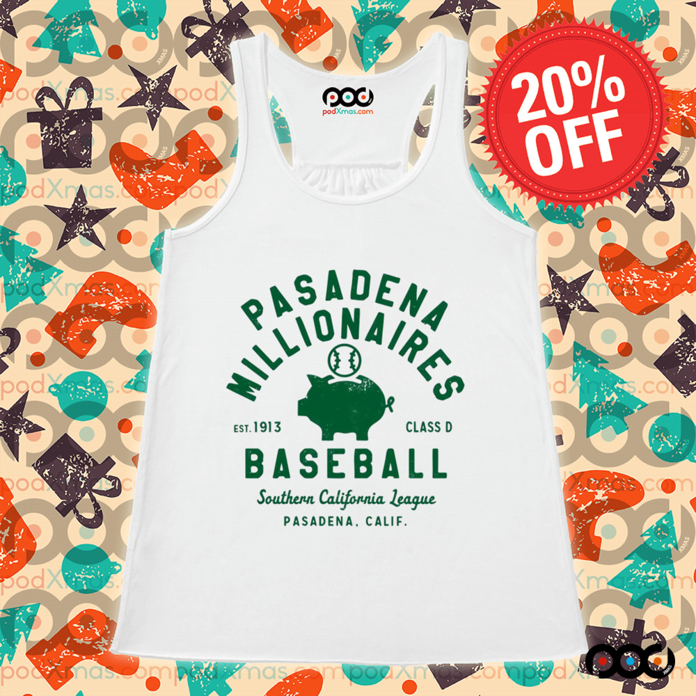 Pasadena Millionaires Vintage Defunct Baseball Teams Southern California League Shirt