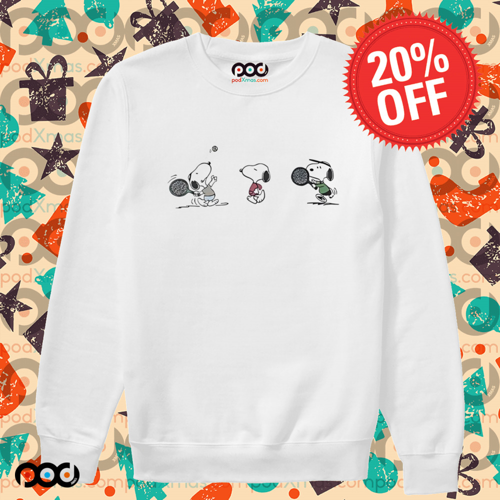 Peanuts Snoopy playing tennis shirt