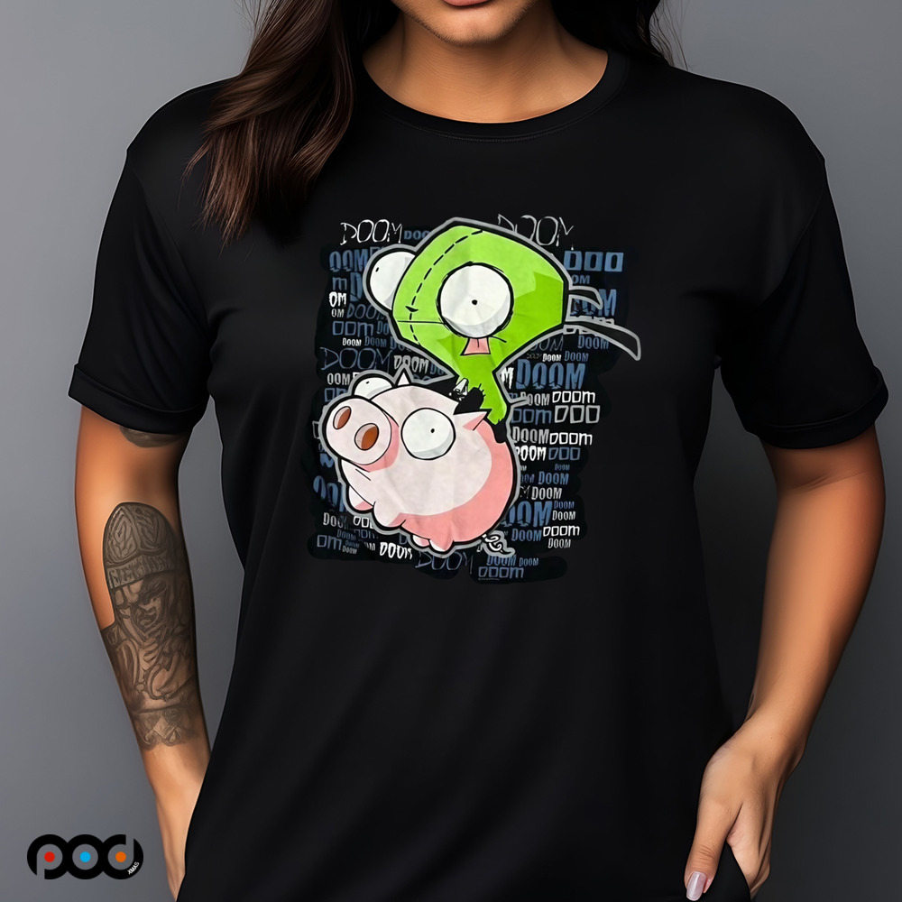 Invader Zim Gir Riding Pig Mighty Fine Shirt