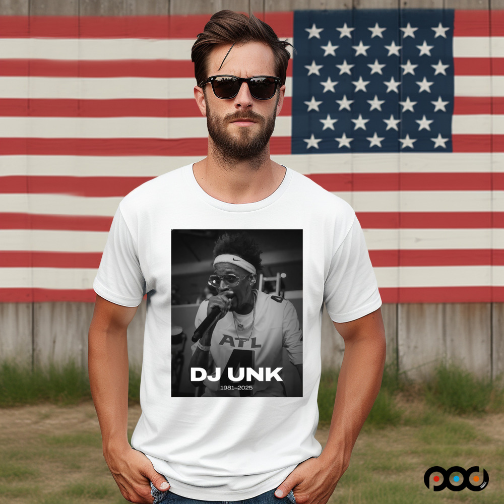 Atlanta Falcons Rest in Peace DJ Unk 1981-2025 Walk It Out Poster Shirt