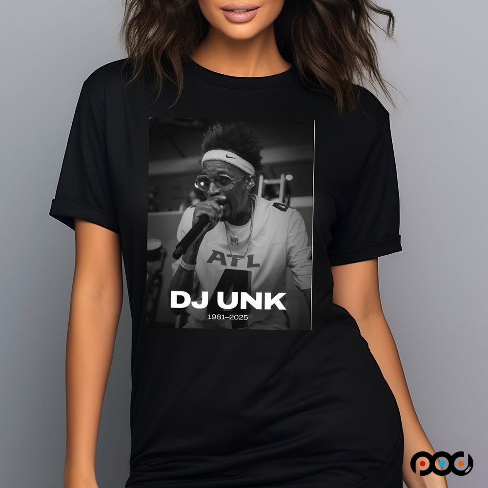 Atlanta Falcons Rest in Peace DJ Unk 1981-2025 Walk It Out Poster Shirt