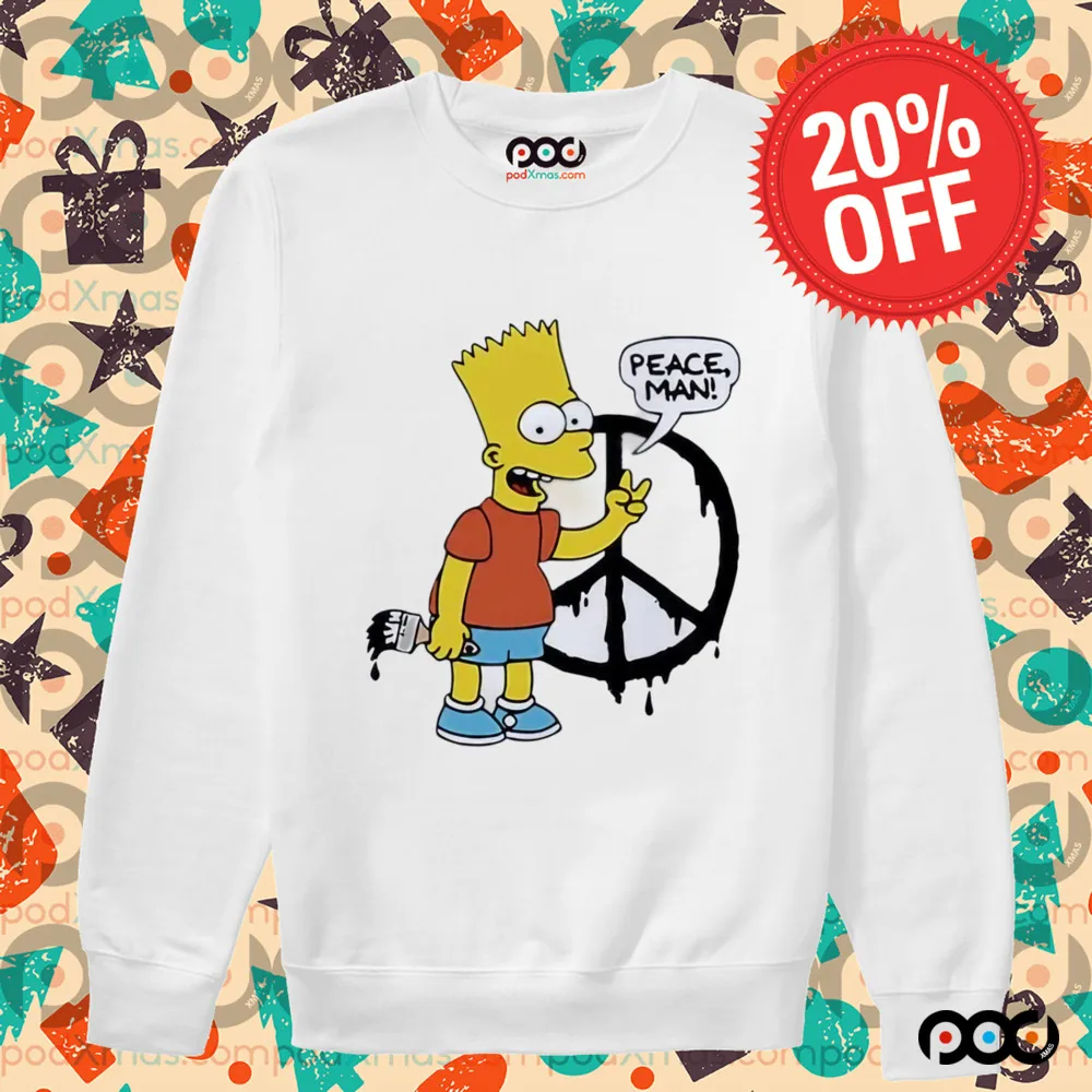 Bart Simpson Peace Man Cartoon shirt