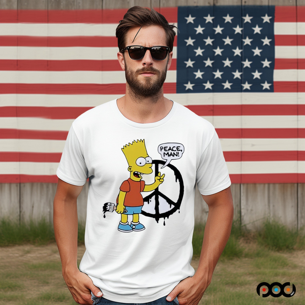 Bart Simpson Peace Man Cartoon shirt