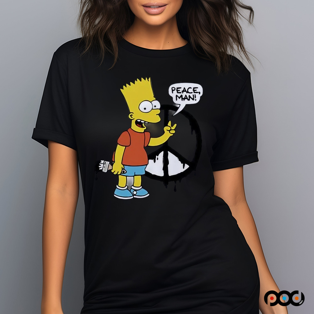 Bart Simpson Peace Man Cartoon shirt