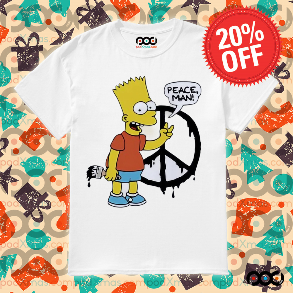 Bart Simpson Peace Man Cartoon shirt
