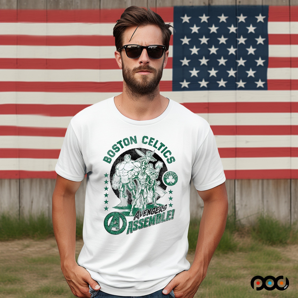 Boston Celtics NBA x Marvel Avengers Squad Shirt