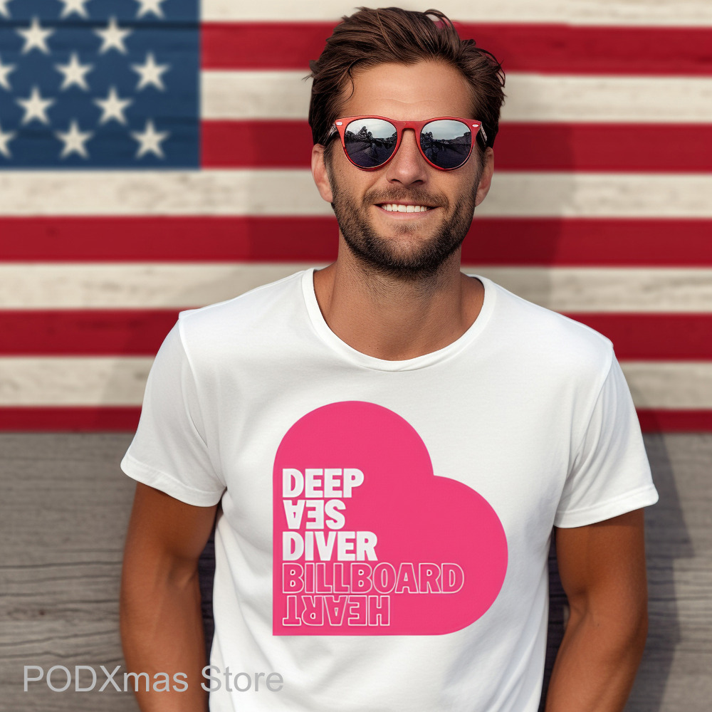 Deep Sea Diver Pink Billboard Heart Shirt