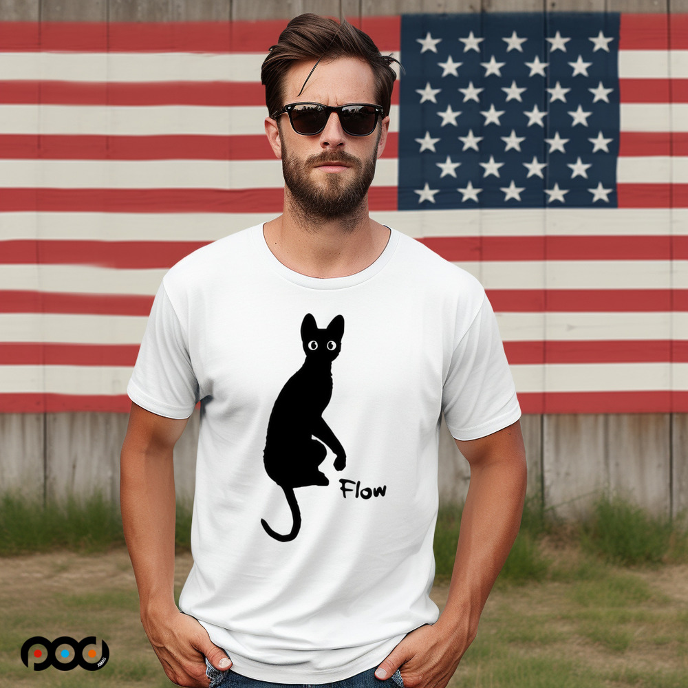 Flow Movie India Ink Cat Shirt