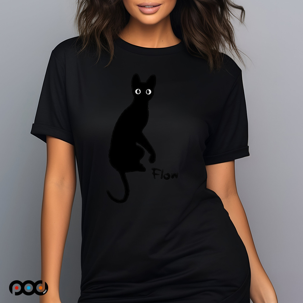 Flow Movie India Ink Cat Shirt