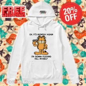 Garfield Oh It's Monday Again I'm Gonna Fucking Kill Myself Shirt