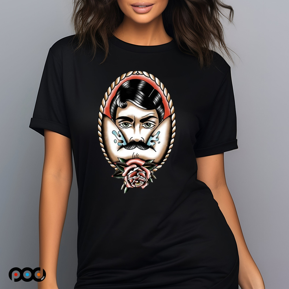 Rose with beard man vintage shirt