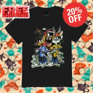 Looney Tunes Daffy Taz Bugs Hip Hop Money Shirt