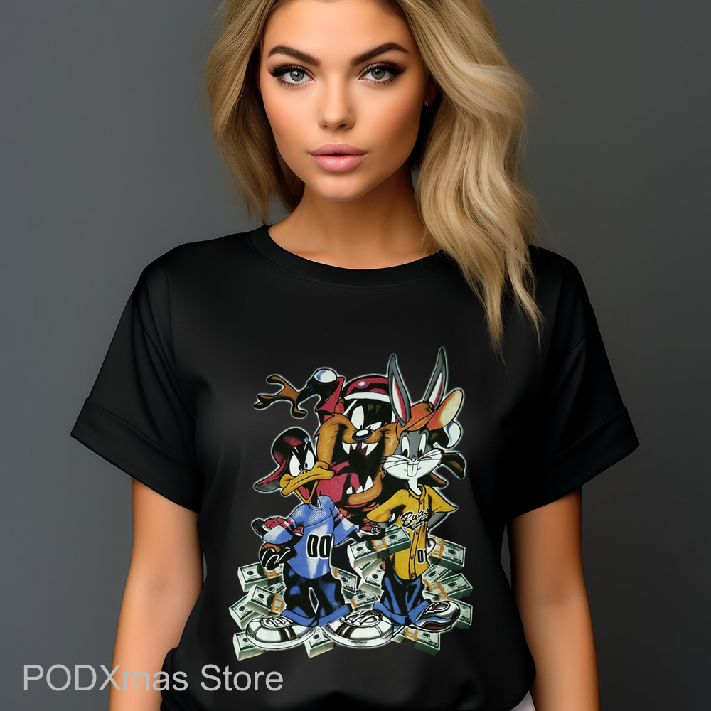Looney Tunes Daffy Taz Bugs Hip Hop Money Shirt