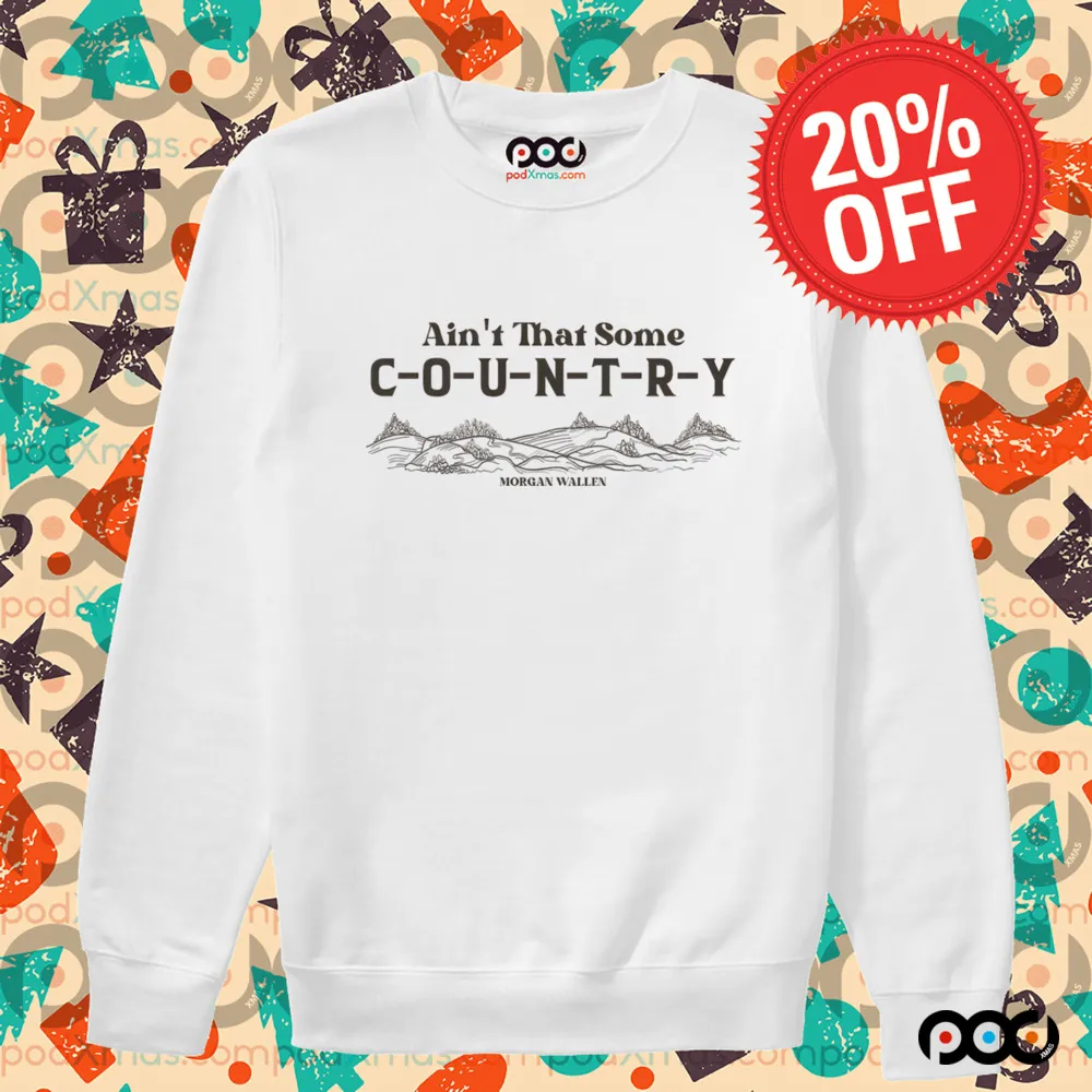 Morgan Wallen Ain't That Some Lyric Minimalist Mountain Line Art Design Shirt