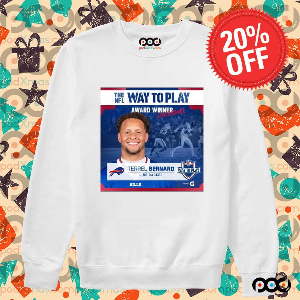 Official Bills The NFL Way To Play Award Winner Divisional Terrel Bernard Linebacker Shirt