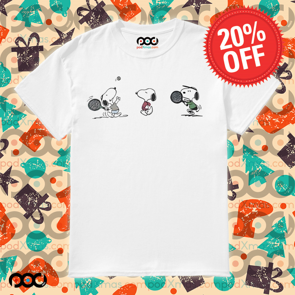 Peanuts Snoopy playing tennis shirt