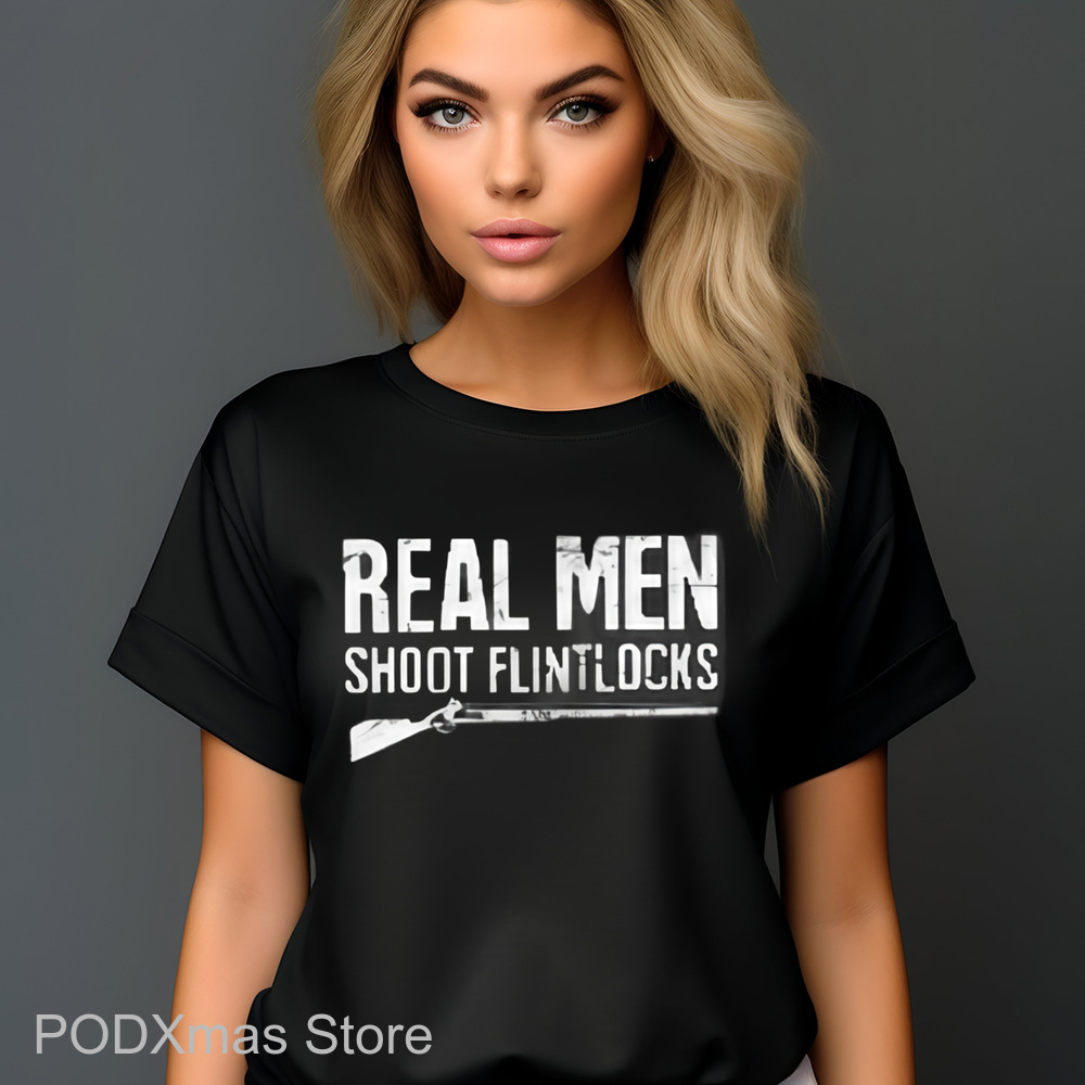 Real Men Shoot Flintlocks Vintage Shirt