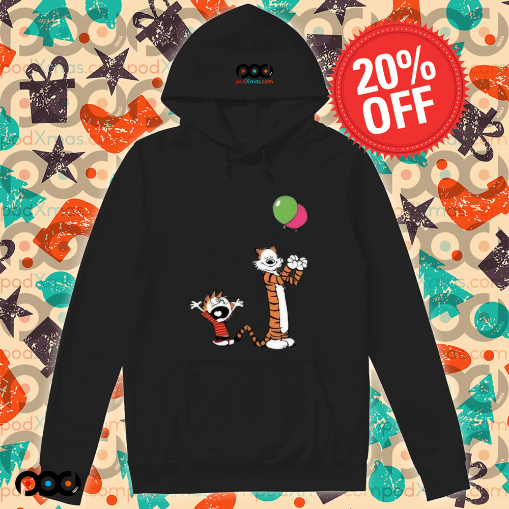 Calvin and Hobbes Party With balloons Shirt