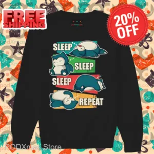 Snorlax Pokemon Sleep Sleep Sleep Repeat Shirt