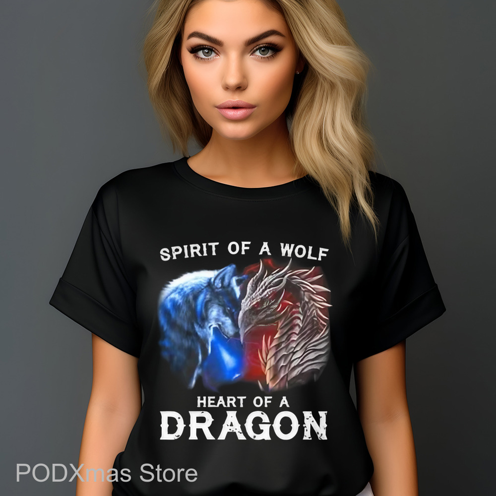 Spirit Of A Wolf Heart Of A Dragon Shirt
