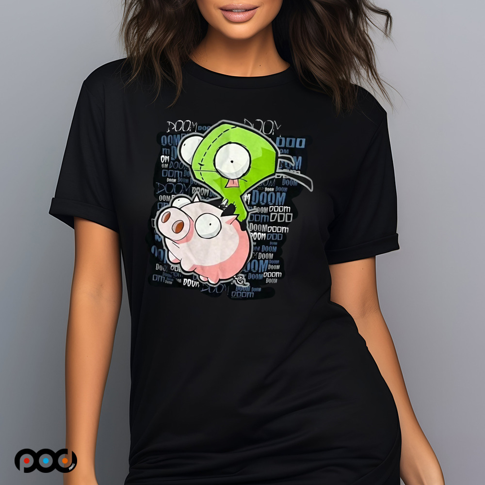 Invader Zim Gir Riding Pig Mighty Fine Shirt