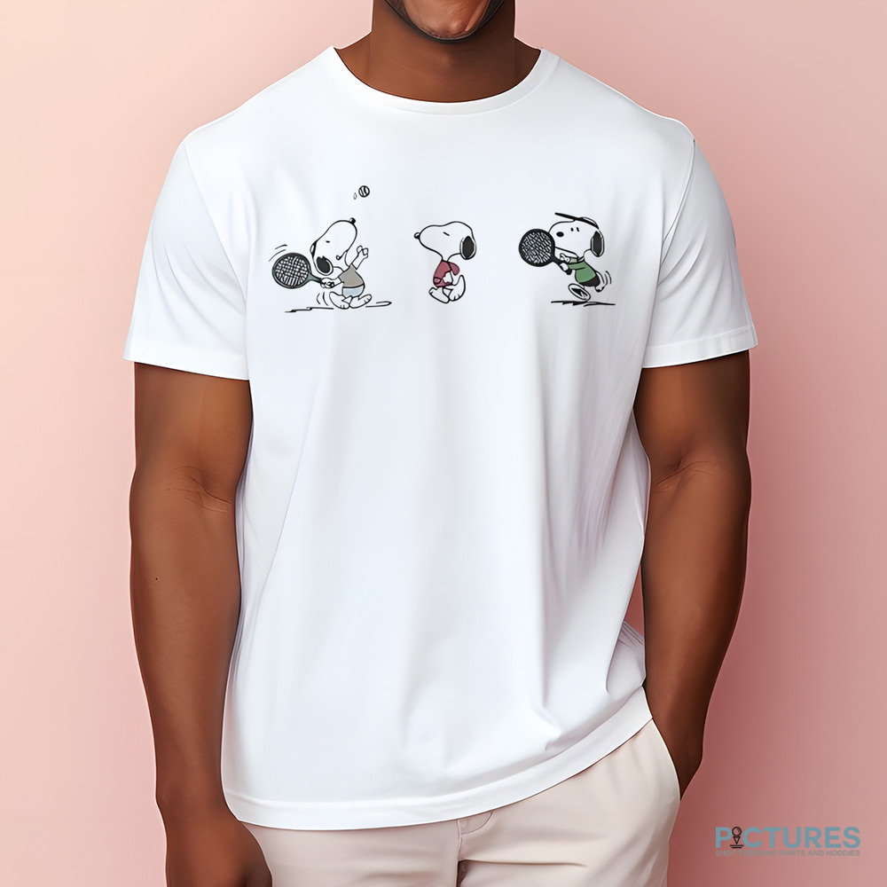Peanuts Snoopy playing tennis shirt