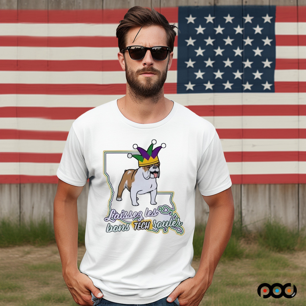 Dog Mardi Gras Laissez Les Bons Tech Rouler shirt