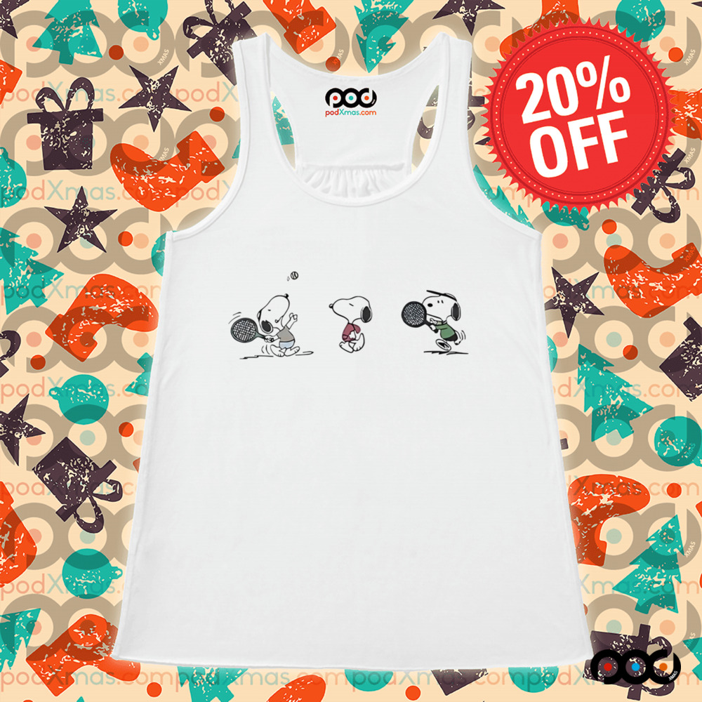 Peanuts Snoopy playing tennis shirt