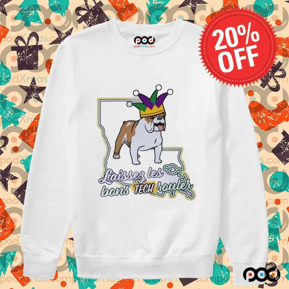 Dog Mardi Gras Laissez Les Bons Tech Rouler shirt
