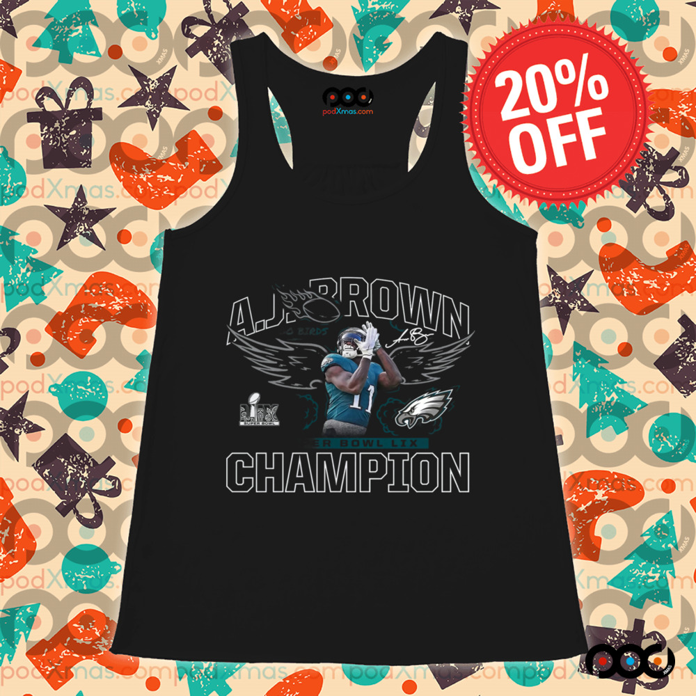 A.J. Brown Philadelphia Eagles go birds celebration Super Bowl LIX Champions shirt